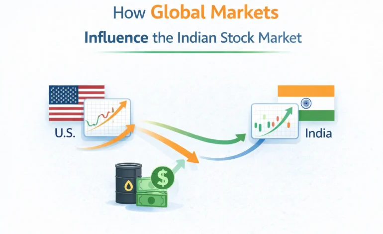 How US Markets, Crude Oil & Dollar Index Influence the Indian Stock Market